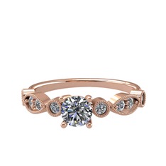Minimal Meria Yüzük - Pırlanta 18 ayar rose altın yüzük (0.788 karat) #v1gvyp