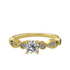 Minimal Meria Yüzük - Swarovski ve pırlanta 14 ayar altın yüzük (0.288 karat) #x2k9qa