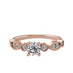 Minimal Meria Yüzük - Swarovski ve beyaz zirkon 8 ayar rose altın yüzük #zhs891