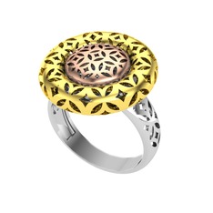 Adinkra Yüzük - 925 ayar rose altın kaplama gümüş yüzük #1ny1ztw