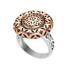 Adinkra Yüzük - 14 ayar rose altın yüzük #3vu13w