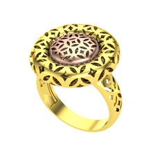 Adinkra Yüzük - 18 ayar rose altın yüzük #5jml6r