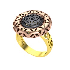 Adinkra Yüzük - 925 ayar siyah rodyum kaplama gümüş yüzük #j0slkl