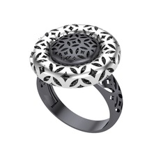 925 ayar siyah rodyum kaplama gümüş yüzük