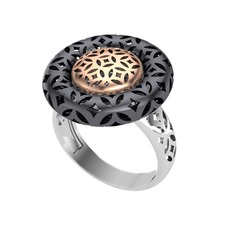 Adinkra Yüzük - 14 ayar rose altın yüzük #qhan35