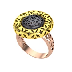 Adinkra Yüzük - 925 ayar siyah rodyum kaplama gümüş yüzük #r68tvi