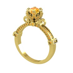 Kraliyet Tektaş Yüzük - Sitrin 8 ayar altın yüzük #1o7shgf