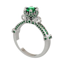 Kraliyet Tektaş Yüzük - Yeşil kuvars 925 ayar gümüş yüzük #nsqjeh