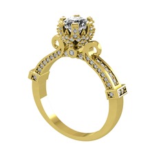 Kraliyet Tektaş Yüzük - Pırlanta ve swarovski 925 ayar altın kaplama gümüş yüzük (0.92 karat) #pviuot