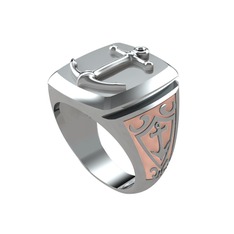 8 ayar beyaz altın yüzük (Pastel pembe mineli)