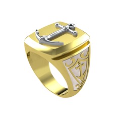 Runa Çapa Yüzük - 18 ayar beyaz altın yüzük (Beyaz mineli) #15po57g