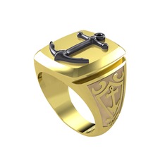 925 ayar siyah rodyum kaplama gümüş yüzük (Ekru mineli)