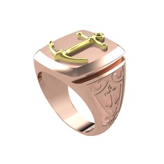 Runa Çapa Yüzük - 18 ayar altın yüzük (Pastel pembe mineli) #1dpefcs