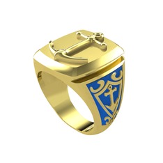 8 ayar altın yüzük (Mavi mineli)