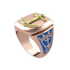 14 ayar altın yüzük (Mavi mineli)