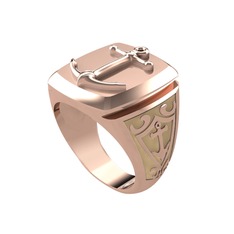 14 ayar rose altın yüzük (Ekru mineli)