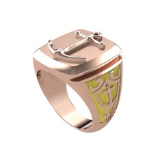 Runa Çapa Yüzük - 18 ayar rose altın yüzük (Sarı mineli) #1murn75
