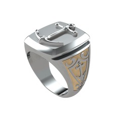 14 ayar beyaz altın yüzük (Ekru mineli)