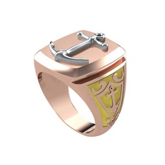 18 ayar beyaz altın yüzük (Sarı mineli)