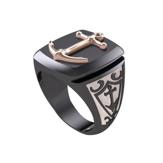 Runa Çapa Yüzük - 8 ayar rose altın yüzük (Beyaz mineli) #1rbh7jn