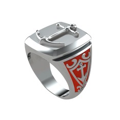 925 ayar gümüş yüzük (Kırmızı mineli)