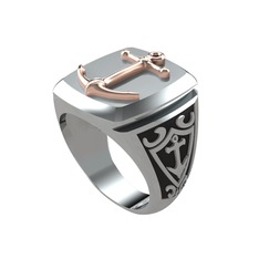 8 ayar rose altın yüzük (Siyah mineli)