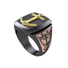 Runa Çapa Yüzük - 8 ayar altın yüzük (Pastel pembe mineli) #ajw0s4