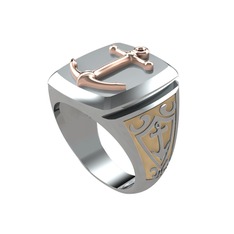 Runa Çapa Yüzük - 18 ayar rose altın yüzük (Ekru mineli) #h20jjv