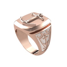 18 ayar rose altın yüzük (Beyaz mineli)