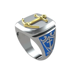 8 ayar altın yüzük (Mavi mineli)