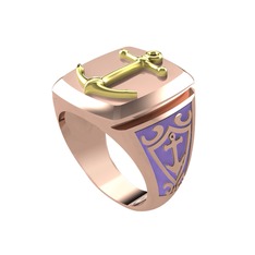 Runa Çapa Yüzük - 18 ayar altın yüzük (Menekşe mineli) #qjytw5