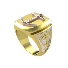 Runa Çapa Yüzük - 925 ayar rose altın kaplama gümüş yüzük (Beyaz mineli) #qxjvaz