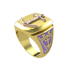 Runa Çapa Yüzük - 18 ayar rose altın yüzük (Menekşe mineli) #zknqvm