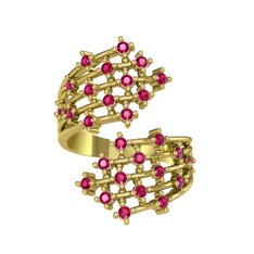 Rodolit garnet 18 ayar altın yüzük