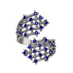 Lab safir 925 ayar gümüş yüzük