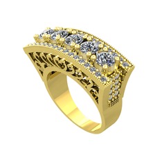 Adalan Yüzük - Pırlanta 925 ayar altın kaplama gümüş yüzük (2.47 karat) #12yvf7b