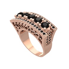 Siyah zirkon 18 ayar rose altın yüzük