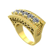 Adalan Yüzük - Pırlanta ve sitrin 14 ayar altın yüzük (1.75 karat) #1gcq2sc