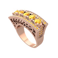 Adalan Yüzük - Sitrin 8 ayar rose altın yüzük #1hhykd2