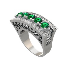 Adalan Yüzük - Yeşil kuvars ve swarovski 925 ayar gümüş yüzük #1ldp4gv