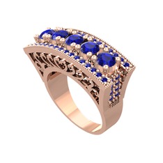 Lab safir 18 ayar rose altın yüzük