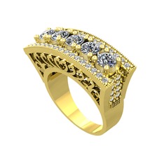 Adalan Yüzük - Pırlanta ve beyaz zirkon 14 ayar altın yüzük (1.75 karat) #k1qg2d