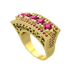 Rodolit garnet ve garnet 18 ayar altın yüzük