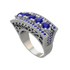 Adalan Yüzük - Lab safir 18 ayar beyaz altın yüzük #xxcpmi