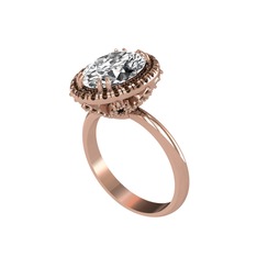 Maahes Yüzük - Swarovski ve dumanlı kuvars 8 ayar rose altın yüzük #16txhvz