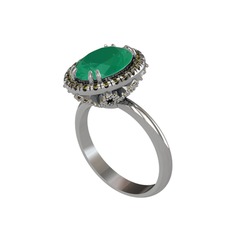 Maahes Yüzük - Kök zümrüt ve peridot 925 ayar gümüş yüzük #1p550rv