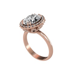 Maahes Yüzük - Swarovski ve pırlanta 8 ayar rose altın yüzük (0.8448 karat) #cqbtrt