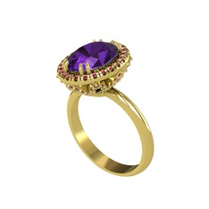 Maahes Yüzük - Ametist ve garnet 18 ayar altın yüzük #lkkfys