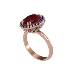 Maahes Yüzük - Kök yakut ve lab safir 18 ayar rose altın yüzük #nuwiy7