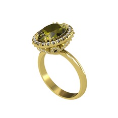 Maahes Yüzük - Peridot ve swarovski 18 ayar altın yüzük #wxqnzn